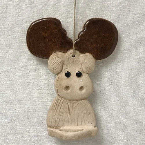 Moose Whimsical Pottery Ornament/ Eye Glass Holder/ Toothbrush Holder 4