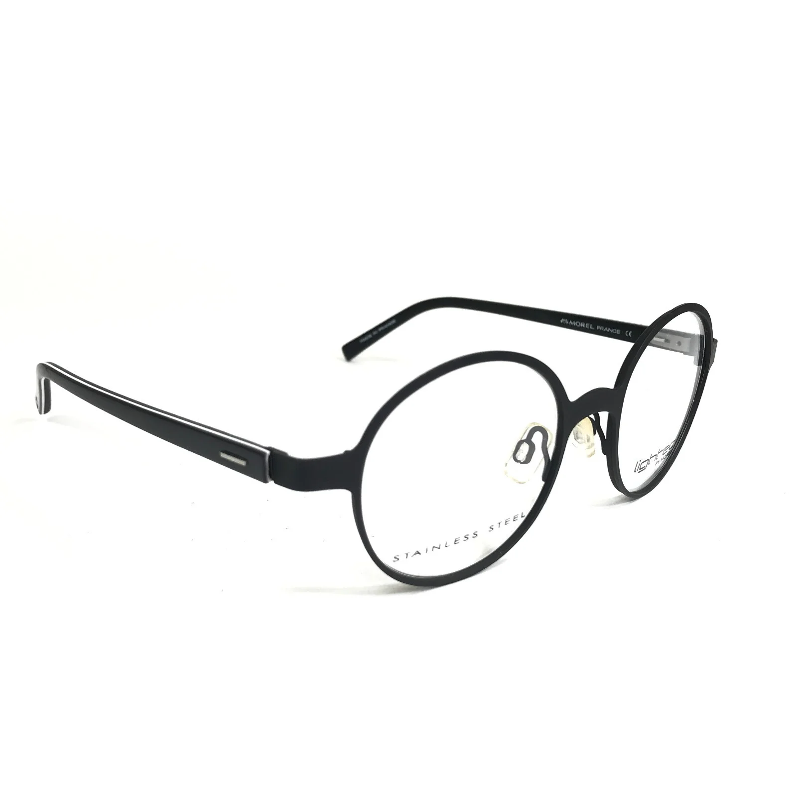 Morel Eyeglasses Frames LIGHTEC 8099L NN 011 Black Round Full Rim 45-18-135 2