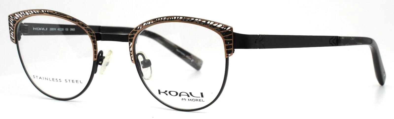 MOREL KOALI 20001K DN03 Gold Black Womens Petite Round Eyeglasses 45-20-135