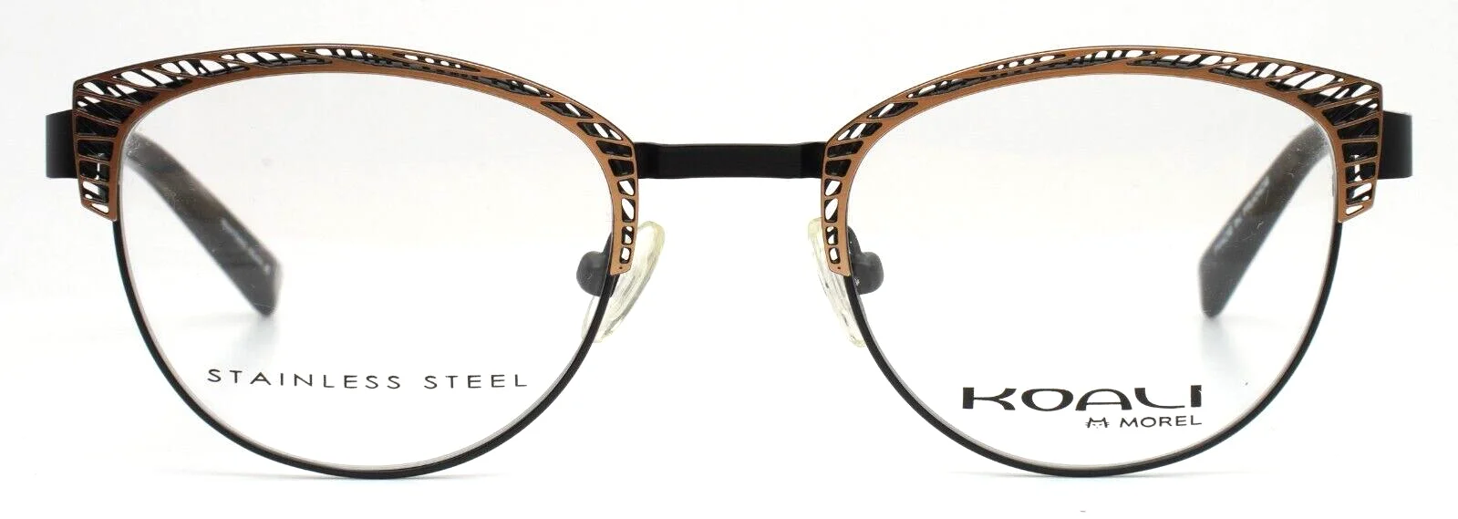 MOREL KOALI 20001K DN03 Gold Black Womens Petite Round Eyeglasses 45-20-135 2