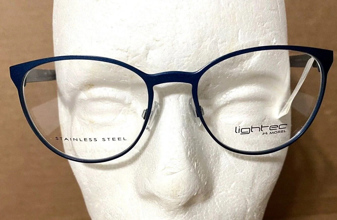 Morel LIGHTEC Delta 5B 8092L BG041 Blue Designer Eyeglasses Frame 52-18-140