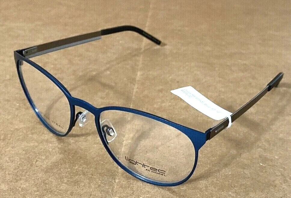 Morel LIGHTEC Delta 5B 8092L BG041 Blue Designer Eyeglasses Frame 52-18-140 2