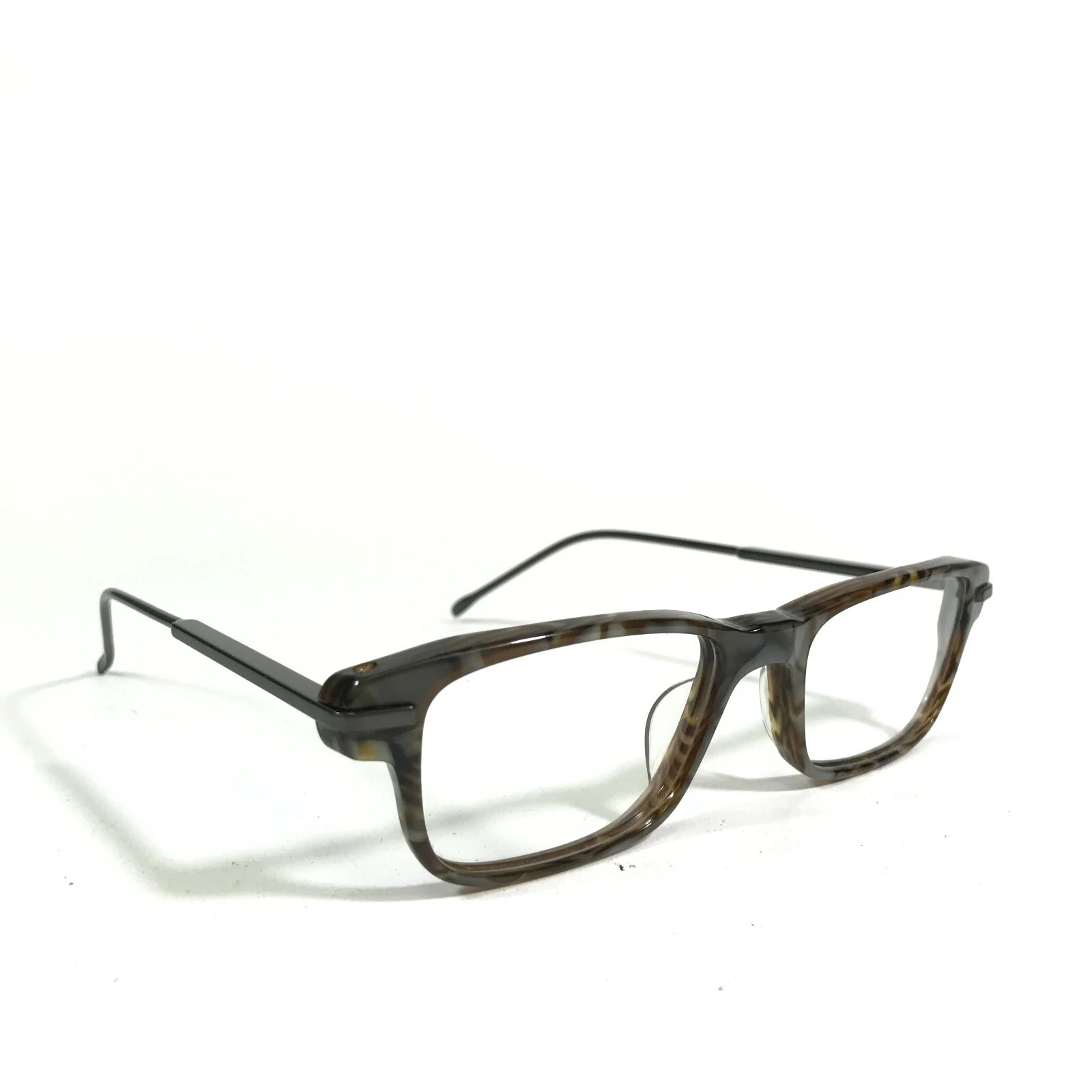 Morgenthal Frederics 842 EMPIRE Eyeglasses Frames Brown Grey Square 50-18-145 2