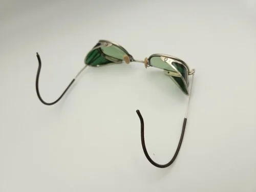Motorcycle Goggles Steampunk Glasses Green Lenses (Sellstrom Welding?) 2