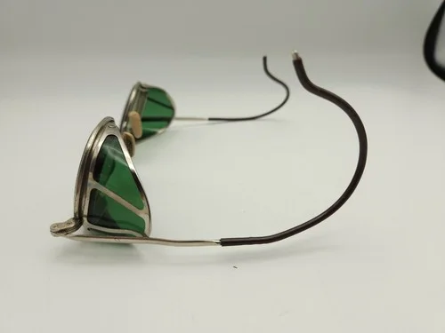 Motorcycle Goggles Steampunk Glasses Green Lenses (Sellstrom Welding?) 4