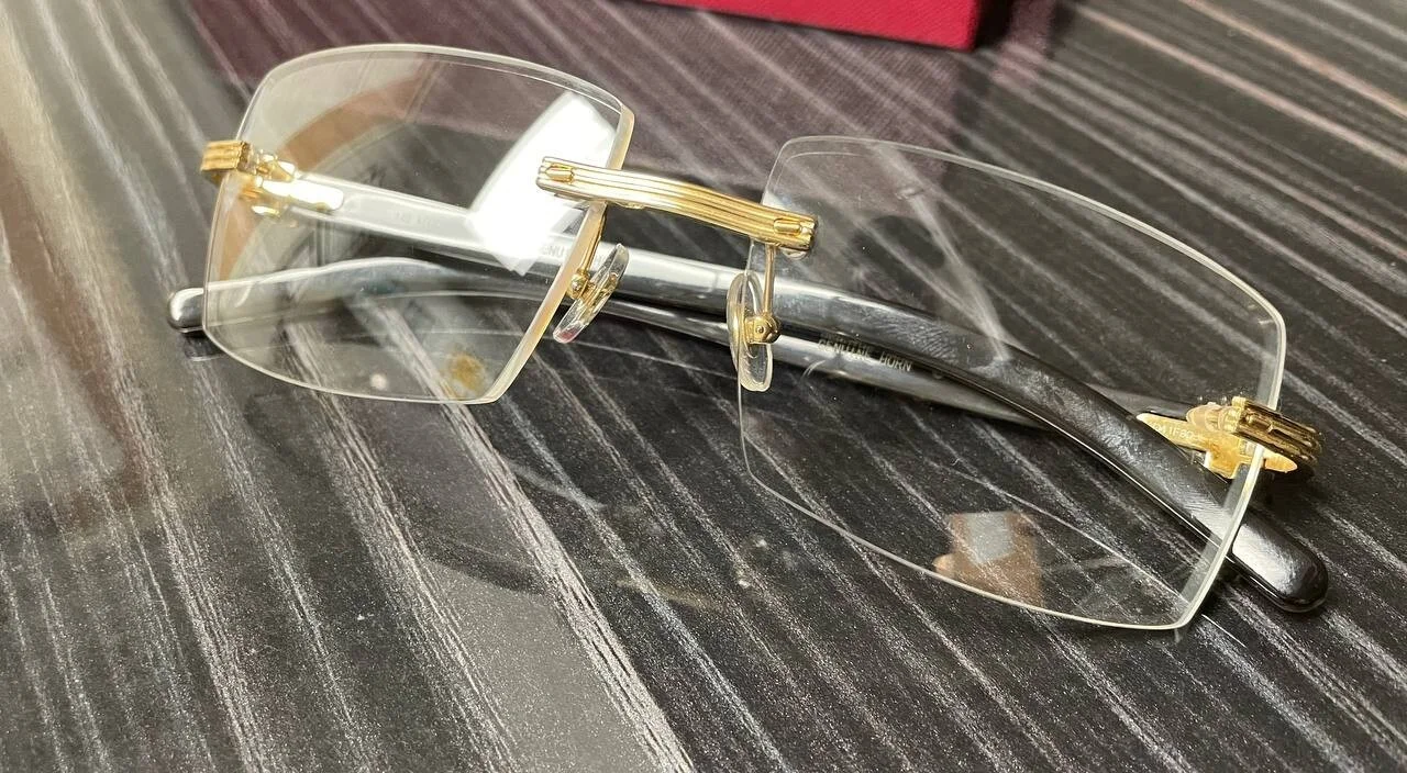 MSRP $2100 Authentic Cartier Eyeglasses CT0286O 003 Buffalo Sunglasses Buffs 3