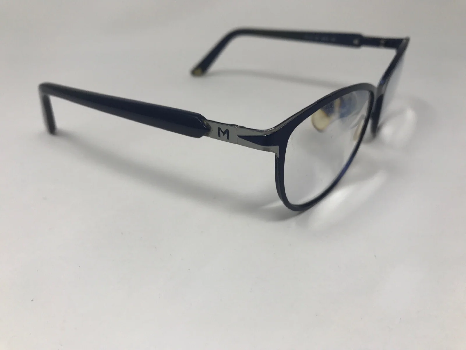 MUGLER TR1027 Eyeglasses Frame 52-15-135 Dark Blue/Silver Matte NH83 4