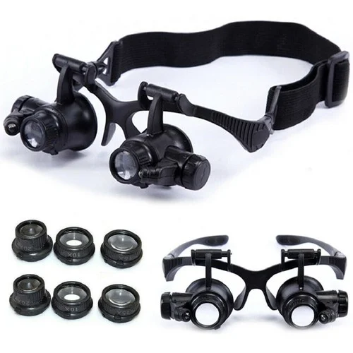 Multi Power LED Headband Eyeglass Magnifying Glasses Repair Watch Jeweler Loupe