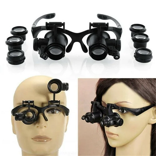Multi Power LED Headband Eyeglass Magnifying Glasses Repair Watch Jeweler Loupe 2