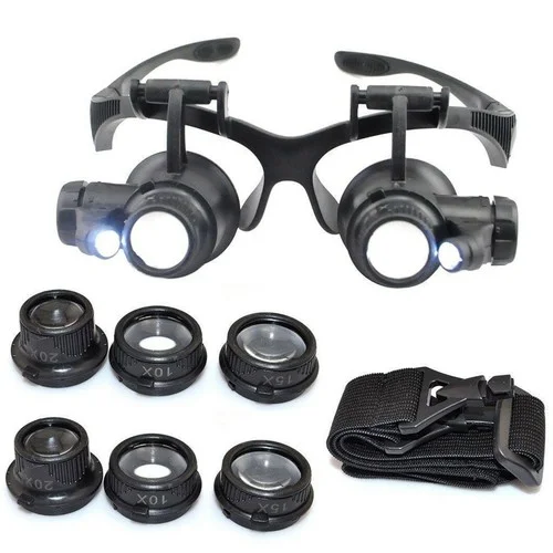 Multi Power LED Headband Eyeglass Magnifying Glasses Repair Watch Jeweler Loupe 3