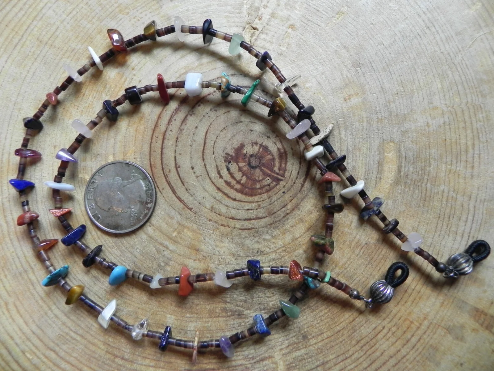 Multi-Stone & Penshell Heishi Treasure EYE GLASSES holder Navajo 2