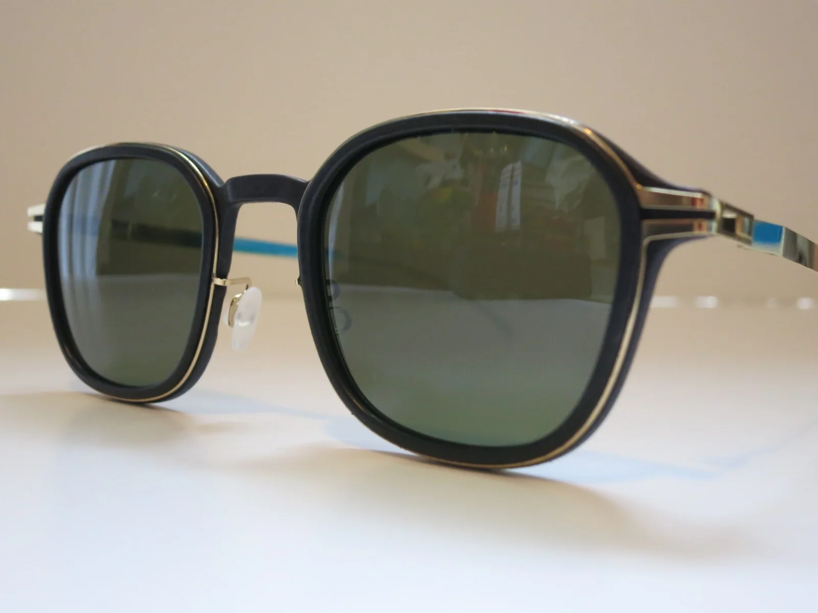 Mykita MYLON HYBRID FIR Gold Black Polarized Green Glasses Eyeglasses Sunglasses 3
