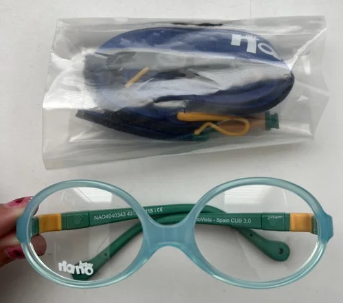 Nano Vista Cub 3.0 43 16 CE Baby Eyeglasses Flexible w/ Neck Strap Blue&Green 3