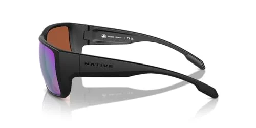 Native Man Sunglasses Matte Black Frame, Green Reflex Polarized Lenses, 58MM 2