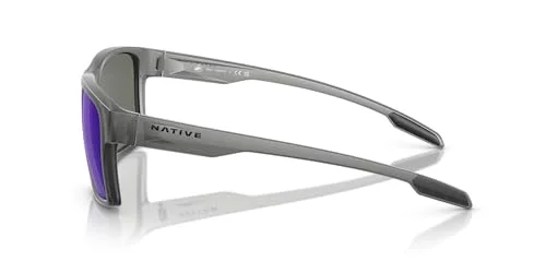 Native Man Sunglasses Matte Smoke Crystal Frame, Blue Lenses, 56MM 2