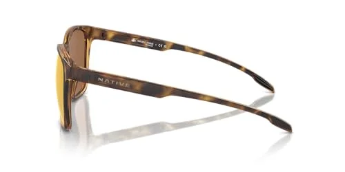 Native Unisex Sunglasses Matte Tortoise Frame, Bronze Reflex Polarized Lenses, 54MM 2