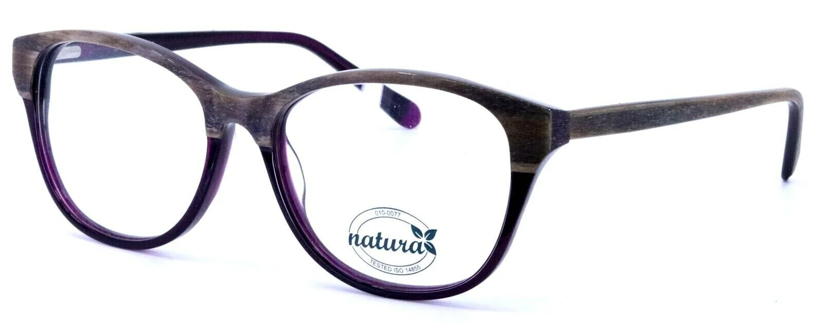 NATURA N01 80 Wayfarer Style Woodgrain Purple Eyeglasses Frames 53-16-135