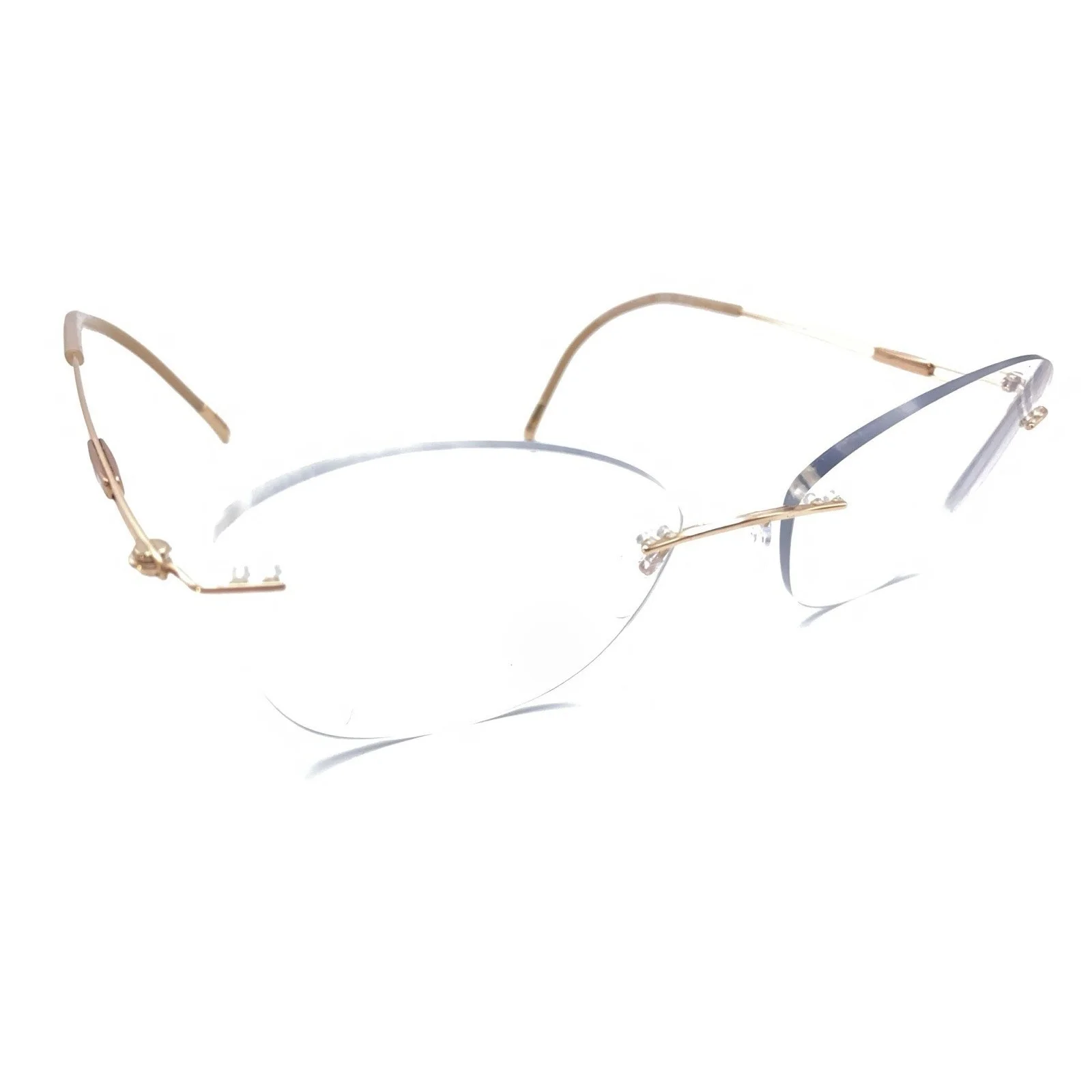 NATURALLY RIMLESS EYEGLASSES FRAME 554268149 RIMLESS METAL TEMPLE SIZE 54-19-140 2