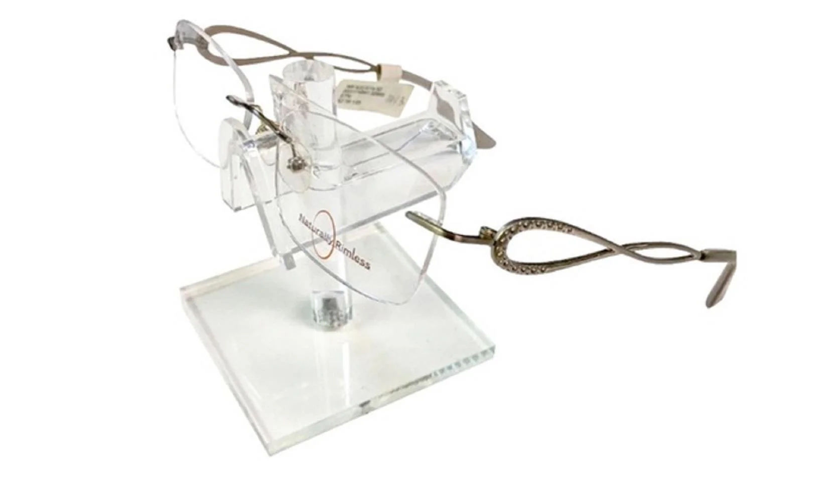 NATURALLY RIMLESS EYEGLASSES RIMLESS FRAME IS SUPPORTED BY GUNMETAL TEMPLES 4