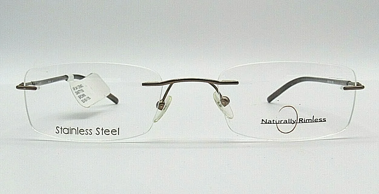 NATURALLY RIMLESS NR341 BRN BROWN WOMENS EYEGLASSES RX FRAMES 53-20-135