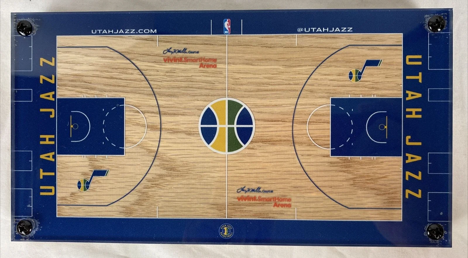 NBA Utah Jazz mini glass court vivint smart home arena 8.5 x 4.5 inches