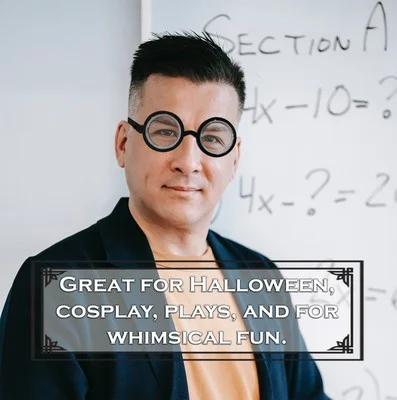 Nerd Glasses Round Bubbles Glasses Bug Eyes Specs Coke Bottle Costume Goggles 4