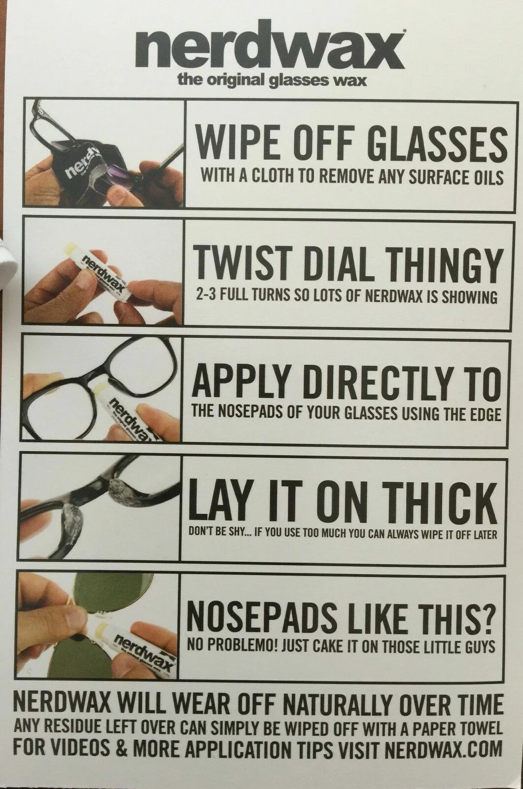 Nerdwax -- Stop Slipping Glasses -- as Seen on Shark Tank 2