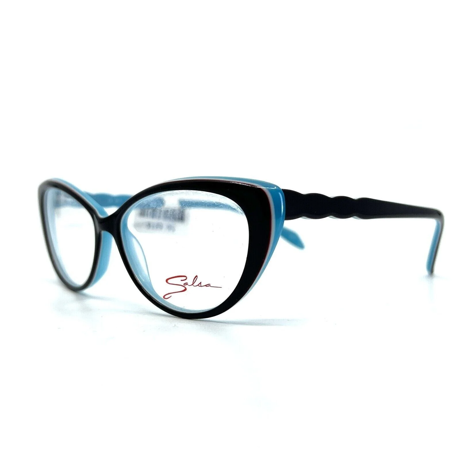 NEW! 1950s-style Salsa SA 3011 Eyeglass Frames Two-Tone cat eye 54/14/140 #144