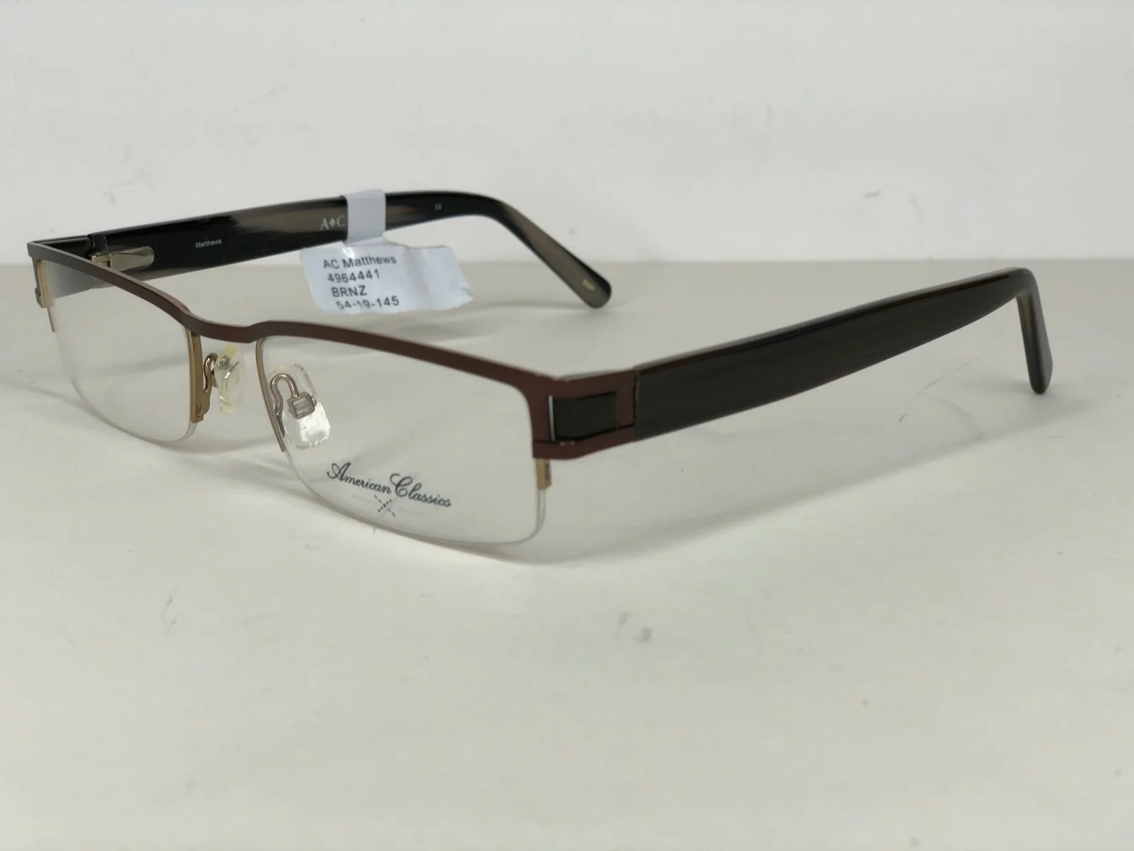 NEW AC AMERICAN CLASSICS EYEGLASSES 54-19-145 MATTHEWS BRONZE $84 RUSSELL SIMMON