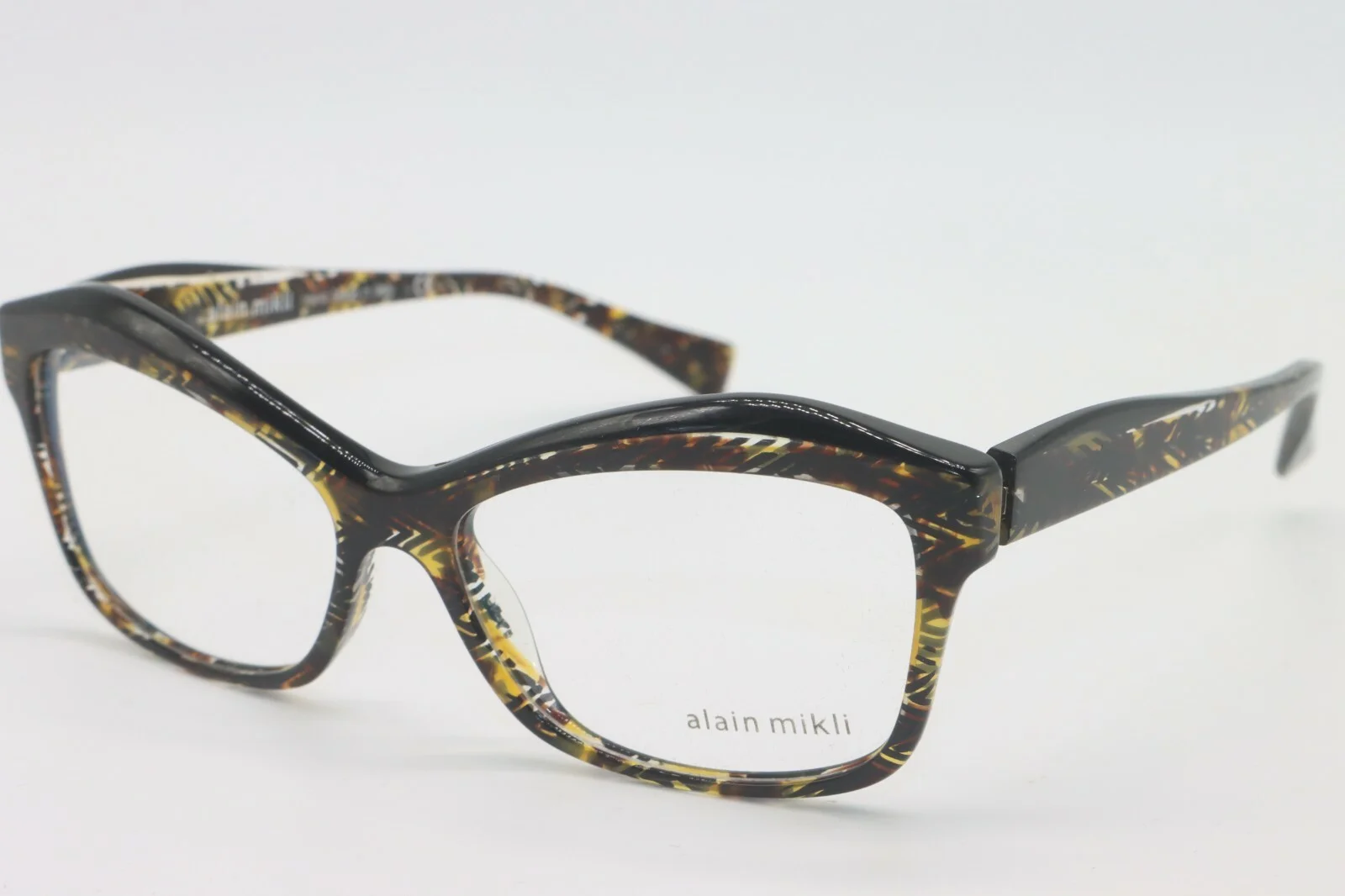 NEW ALAIN MIKLI A03042 E013 BLACK BROWN AUTHENTIC FRAME EYEGLASSES A03042 54-15
