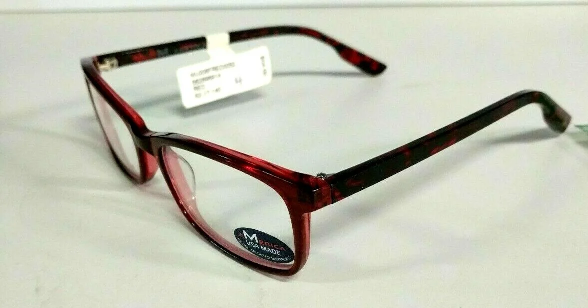 NEW AMERICA USA Made EYEGLASS FRAME RED 52-17-140