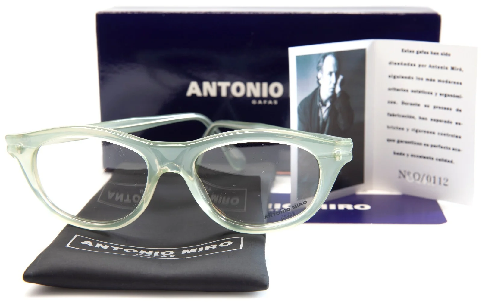NEW ANTONIO MIRO -501 Verde CA-306 GREEN TRANSPARENT EYEGLASSES 49-17-140 B38mm