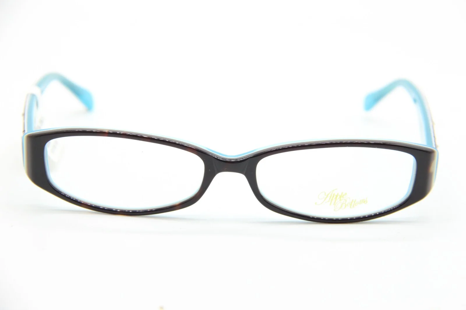NEW APPLE BOTTOMS AB 710A-1 DARK BROWN BLUE AUTHENTIC EYEGLASSES 51-15 3