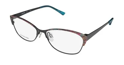 NEW ARISTAR 18429 STAINLESS STEEL STRIPED PATTERN CAT EYE EYEGLASS FRAME/GLASSES