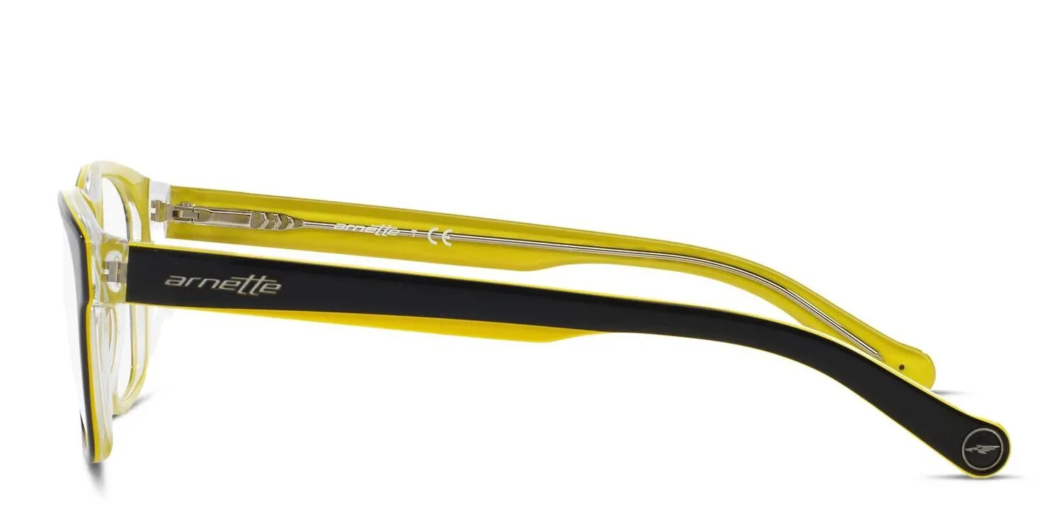 New Arnette Eyeglasses - AN7081 Selector - Black Yellow (52-19-140) 3