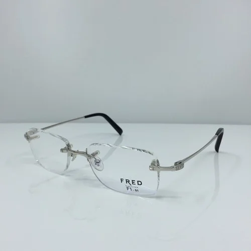 New Authentic FRED Lunettes Manhattan F1 Eyeglasses C. 002 Platinum 51mm France 2