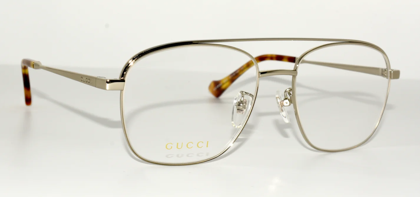NEW AUTHENTIC GUCCI EYEGLASSES GG1103O 003 XL SHINY SILVER 57-18-145 MEN 2