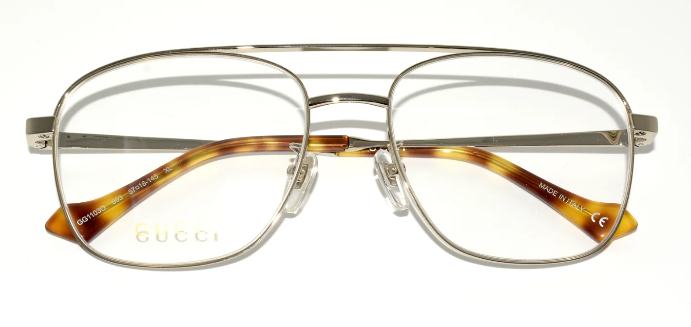 NEW AUTHENTIC GUCCI EYEGLASSES GG1103O 003 XL SHINY SILVER 57-18-145 MEN 4