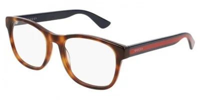 NEW AUTHENTIC GUCCI GG0004O 006 Havana-Blue-Transparent Men Eyeglasses 53mm