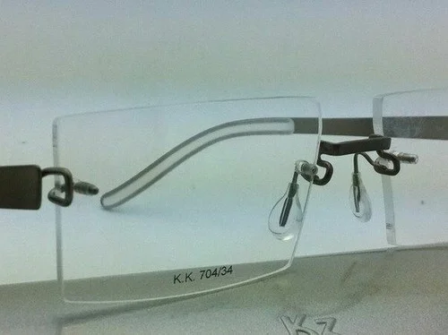 NEW! Authentic Kazuo Kawasaki Rimless Eyeglasses 704 SP-51 Grey Titanium Frames