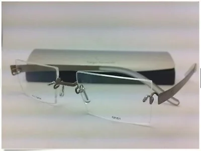 NEW! Authentic Kazuo Kawasaki Rimless Eyeglasses 704 SP-51 Grey Titanium Frames 2