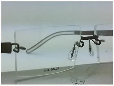 NEW! Authentic Kazuo Kawasaki Rimless Eyeglasses 704 SP-51 Grey Titanium Frames 3