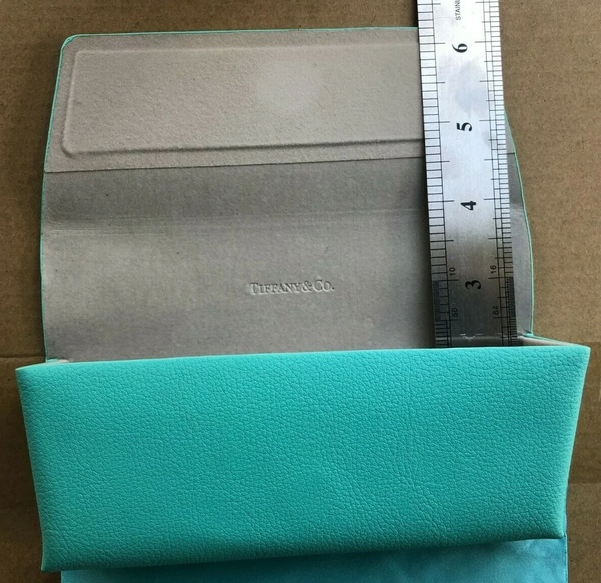 New Authentic-Tiffany Eyeglass-Sunglass Leather Case With Cleaning Cloth 4