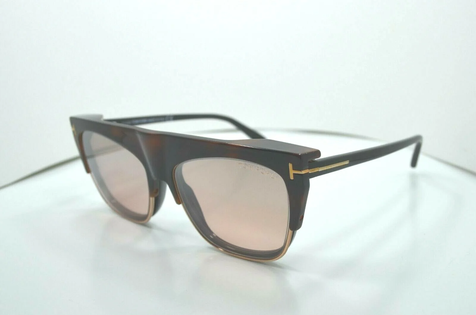 NEW AUTHENTIC TOM FORD TF5690-B 001 BLACK WITH HAVANA CLIP ON EYE-SUN frame 2