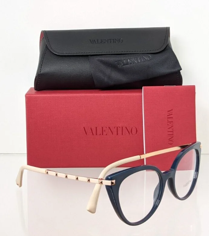 New Authentic Valentino Eyeglasses VA 3040 5034 53mm 3040 Navy Frame 2