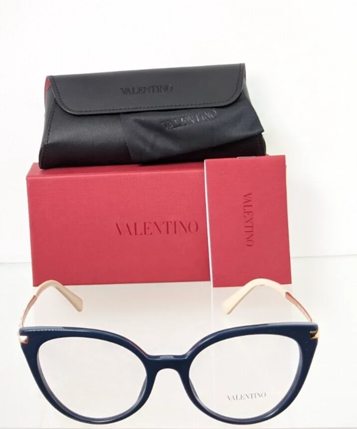 New Authentic Valentino Eyeglasses VA 3040 5034 53mm 3040 Navy Frame 3