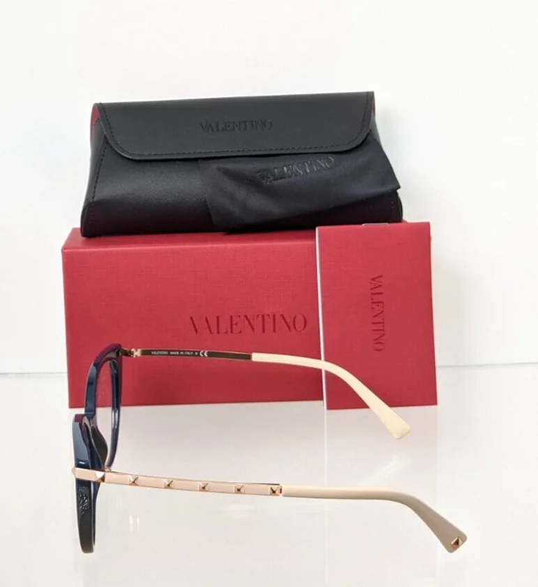 New Authentic Valentino Eyeglasses VA 3040 5034 53mm 3040 Navy Frame 4