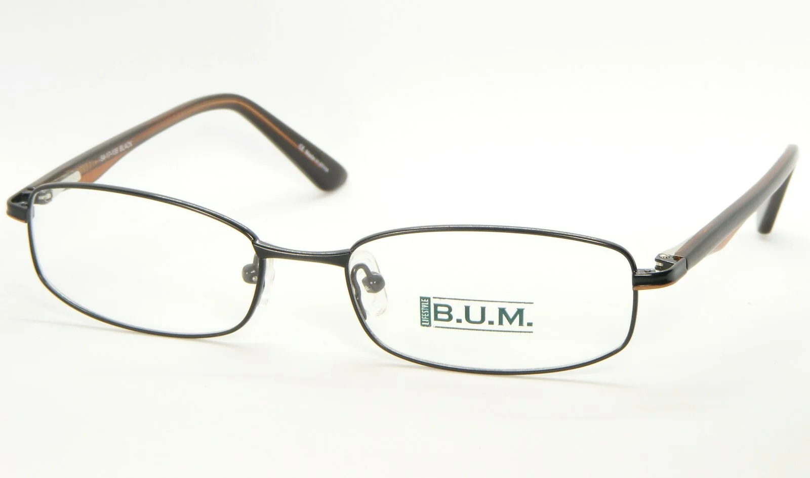 NEW B.U.M. Equipment SOCCER BLACK EYEGLASSES GLASSES METAL FRAME 54-17-135mm