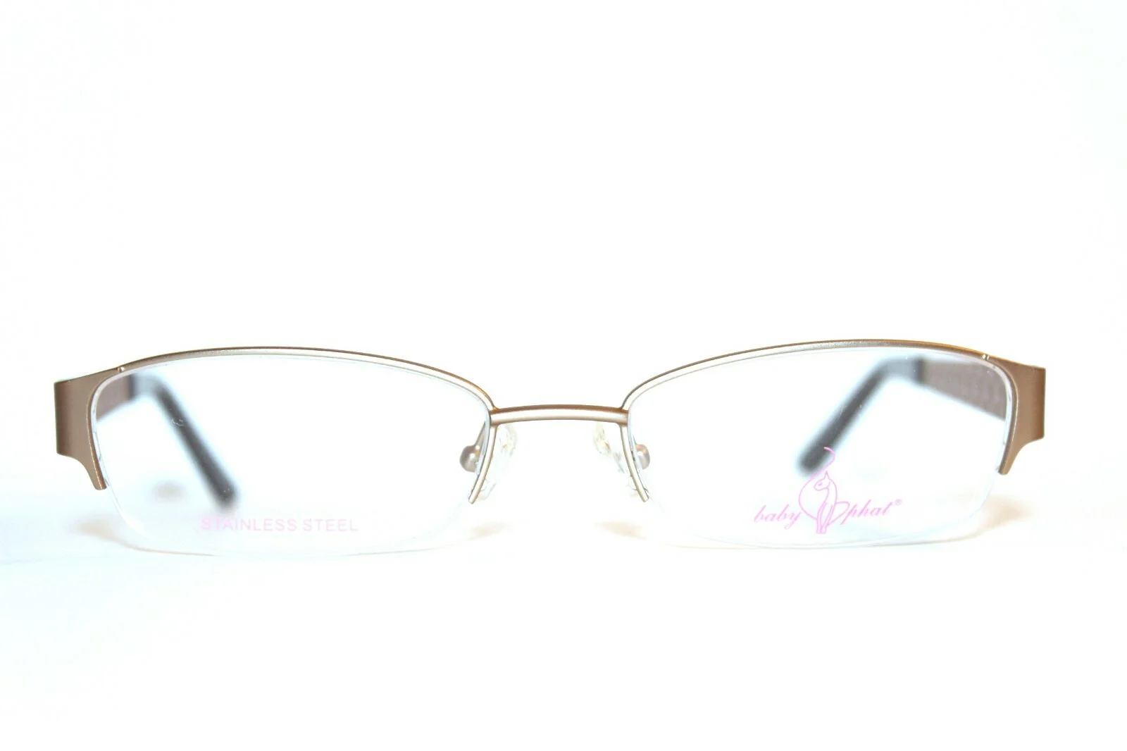 NEW BABY PHAT BP 151 MGD MATTE GOLD SEMI RIMLESS EYEGLASSES FRAMES RX 52-18-135 2