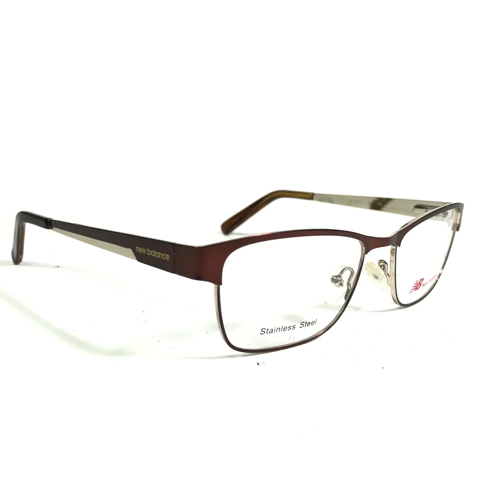 New Balance NB 629-1 Eyeglasses Frames Brown Square Full Rim 52-17-135 2